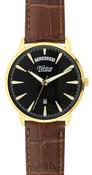 Telstar Gents Budda Black Dial with Brown Strap