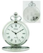 Telstar Stainless Steel Roman Numerals Pocket Watch