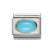 Composable Classic Link December Turquoise Birthstone with 18k Gold