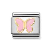 Composable Classic Link Pink Butterfly in 18k Gold