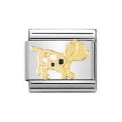 Composable Classic Link Black &amp;amp; White Dog in 18k Gold