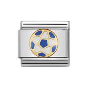 Composable Classic Link Blue and White Football in 18k Gold