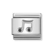 Composable Classic Music Note Link In Silver