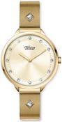 Telstar Cannes CZ Gold Plated Mesh Strap