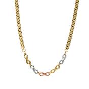 9k Gold Three Colour Infinity Necklet with Panther Chain image
