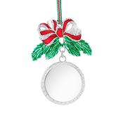 Newbridge Bow with Pine Leaves Engravable Christmas Tree Decoration image