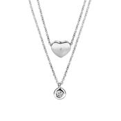 Newbridge Silver Plated Heart Pendant with Clear Stones image