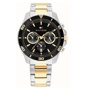 Tommy Hilfiger Gents Jordan Two Tone Black Chronograph Dial Watch image