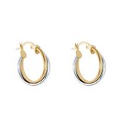 9k Gold Two Toned Hinged Hoops image