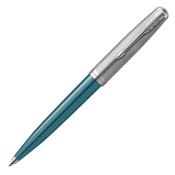 Parker 51 Ball Pen Teal Barrel Chrome Trim image