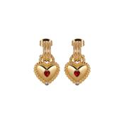 Newbridge Heart Drop Earrings with Ruby Red Stones image