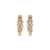 Mixed Stones Hoop Earrings image