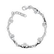 Sterling Silver 6 Piece Claddagh Bracelet with extender image