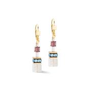 Coeur De Lion GeoCUBE® Iconic Precious Chain Gold-Multicolour Earrings image