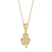 9K Gold CZ Shamrock Pendant image