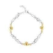 10K Gold &amp;amp; Sterling Silver Claddagh Bracelet image