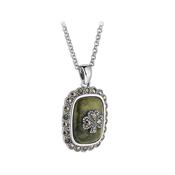Sterling Silver Connemara Marble Marcasite Pendant image