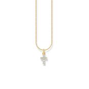THOMAS SABO Gold-plated Necklace with CZ Cross Pendant