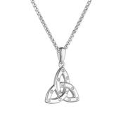 Sterling Silver CZ Trinity Knot Necklace image