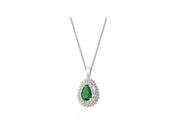 Sterling Silver Green and Cluster Teardrop Pendant necklace image