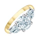 18K Gold Round Lab Diamond with Pear Sides 1.48CTS