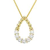 9K Gold Open Pear CZ Set Pendant