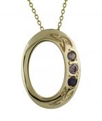 9K Gold Family Oval Pendant image