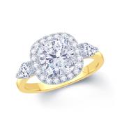 18K Gold Cushion Lab Diamond Engagement Ring 2.06CTS image