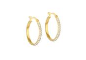 Gold Plated CZ Round Hoop Earrings