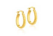 Gold Plated Twist Oval Creole Earring