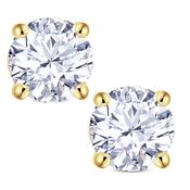 18K Yellow Gold Lab Grown Diamond Studs Tulip Setting 0.5ct