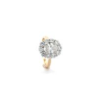 18K Yellow Gold Lab Grown Diamond Oval Cluster Ring image