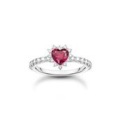 THOMAS SABO Red Heart &amp;amp; CZ Cluster Ring