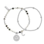 ChloBo Rising Woman Bracelet Set of 2 in Silver