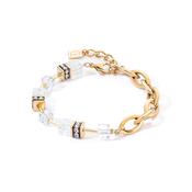 coeur de lion GeoCUBE® Festive Layer bracelet gold-white