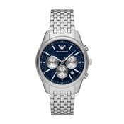 Emporio Armani Antonio Silver and Blue Mens Watch image