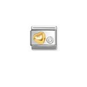 Nomination Composable Classic Link Gold Heart And Silver Cubic Zirconia