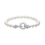 Diamonfire Shell Pearl &amp;amp; Zirconia Feature Clasp Bracelet image