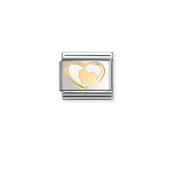 Nomination Composable Classic Link 18k Gold Heart In White Heart