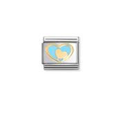 Nomination Composable Classic Link Blue Heart Gold Heart