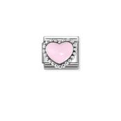 Nomination Composable Classic Link Pastel Pink Raised Heart Beaded Setting