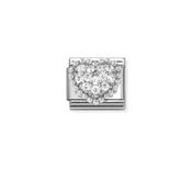 Nomination Composable Classic Link Heart With White Cubic Zirconia