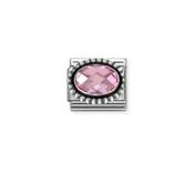 Nomination Composable Classic Link Oxidised Pink Beaded Cubic Zirconia Oval
