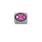 Nomination Composable Classic Link Oxidised Fuschia Cubic Zirconia Oval Stone