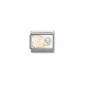 Nomination Composable Classic Link White Rose And Cubic Zirconia