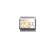 Nomination Composable Classic Link White Flower And Cubic Zirconia