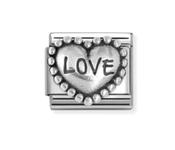 Nomination Composable Classic Link Steel Heart And Beaded Setting