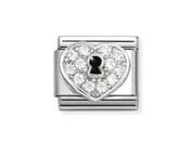 Nomination Composable Classic Link Cubic Zirconia Heart With Keyhole