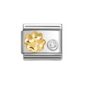 Nomination Composable Classic Link 4 Leaf Clover And Cubic Zirconia