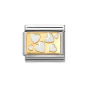 Nomination Composable Classic Link White Hearts Plaque